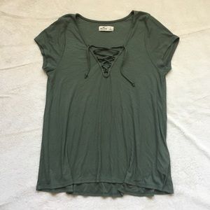 Worn Once Hollister L Lace Up Swing Top
